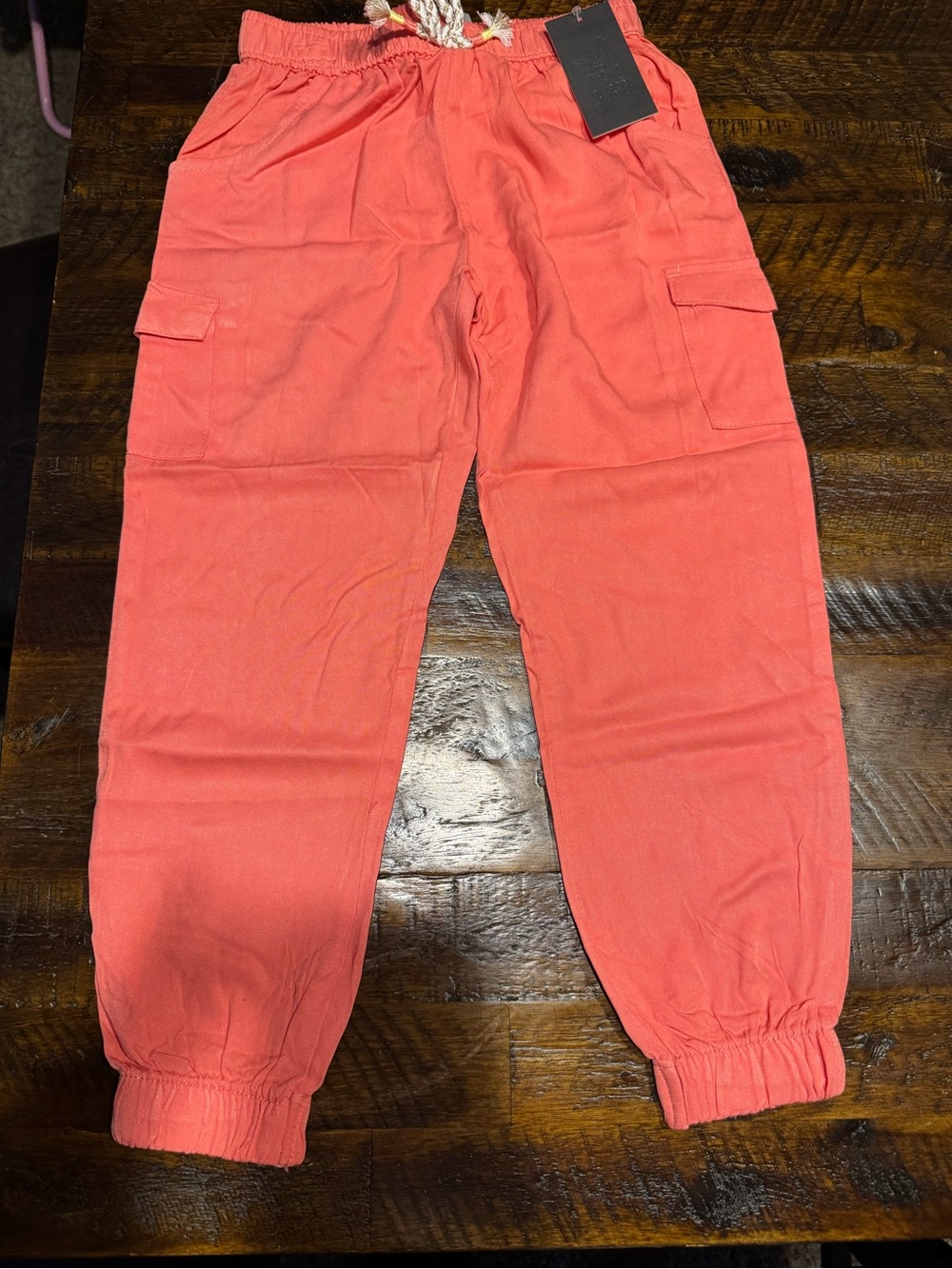 Vince Camuto Kids Coral Cargo Joggers with Drawstring Waist
